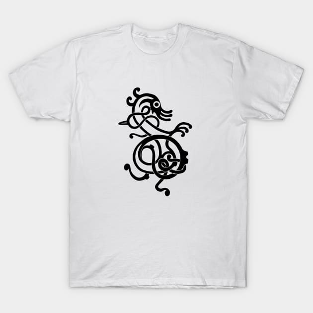 Norse Serpent T-Shirt by NineWorldsDesign